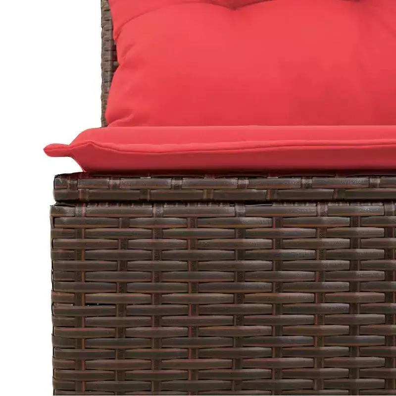 vidaXL tuinbankset, 7-delig, bruin poly-rattan