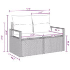 vidaXL tuinbankset, 7-delig, bruin poly-rattan