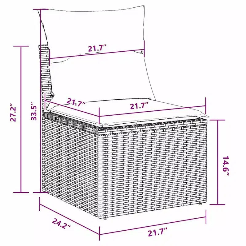 vidaXL tuinbankset, 7-delig, bruin poly-rattan