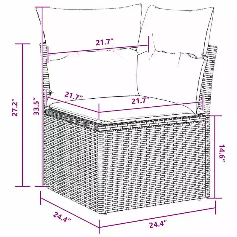 vidaXL tuinbankset, 7-delig, bruin poly-rattan