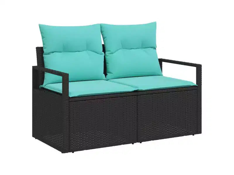 vidaXL tuinbankset, 7-delig, bruin poly-rattan