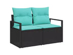 vidaXL tuinbankset, 7-delig, bruin poly-rattan