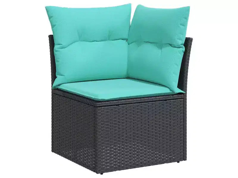 vidaXL tuinbankset, 7-delig, bruin poly-rattan