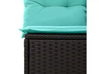 vidaXL tuinbankset, 7-delig, bruin poly-rattan