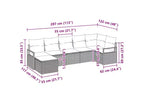 vidaXL tuinbankset, 7-delig, bruin poly-rattan