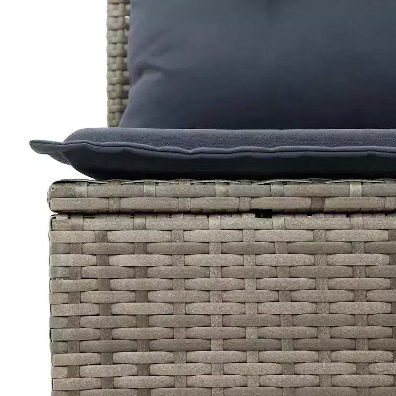 vidaXL Garden Sofa Set with Cushion 5 pcs Brown Poly rattan - Brown without table Red