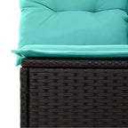 vidaXL Garden Sofa Set with Cushion 5 pcs Brown Poly rattan - Brown without table Red