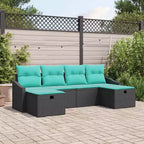 vidaXL tuinloungeset met kussens, 6-delige set van bruin polyrotan - bruinrood