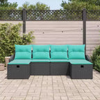 vidaXL tuinloungeset met kussens, 6-delige set van bruin polyrotan - bruinrood