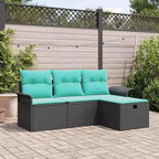 vidaXL tuinbankset 4-delig, bruin en rood, 196 x 117 x 85 cm