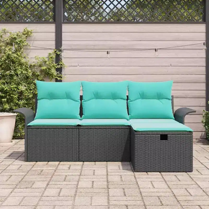 vidaXL tuinbankset 4-delig, bruin en rood, 196 x 117 x 85 cm