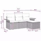 vidaXL tuinbankset 4-delig, bruin en rood, 196 x 117 x 85 cm