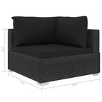 vidaXL Patio Furniture Set 4 Piece Patio Sectional Sofa with Table Poly Rattan - Gray