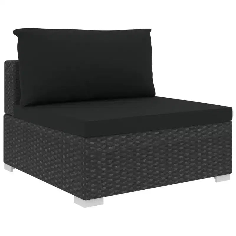 vidaXL Patio Furniture Set 4 Piece Patio Sectional Sofa with Table Poly Rattan - Gray