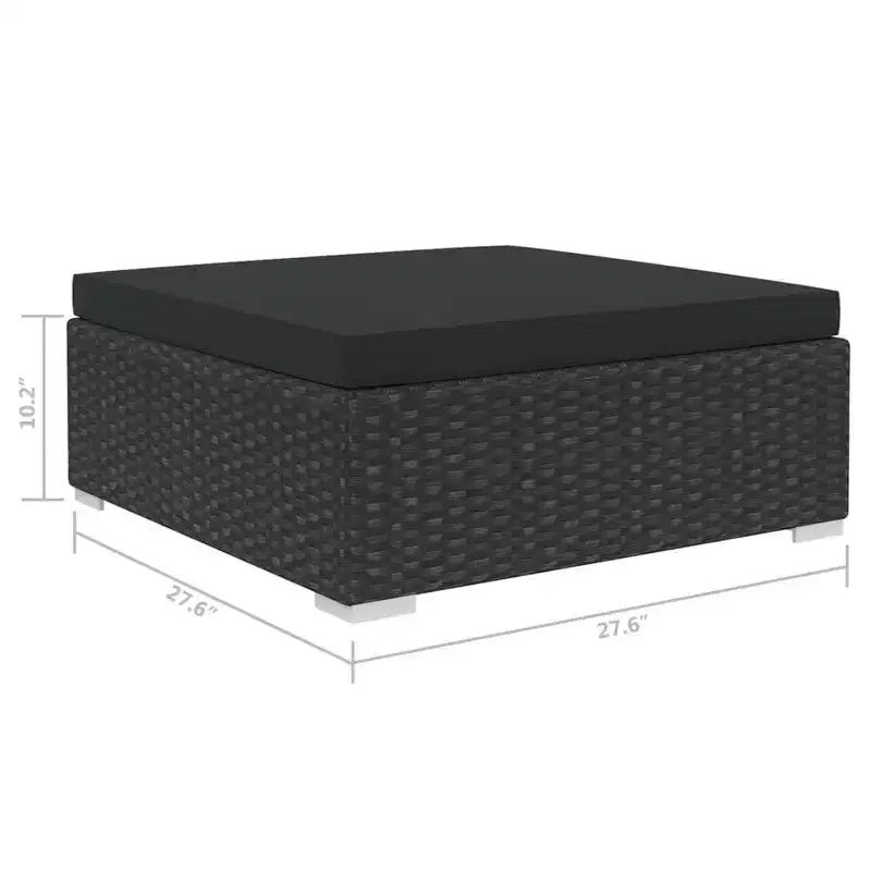 vidaXL Patio Furniture Set 4 Piece Patio Sectional Sofa with Table Poly Rattan - Gray