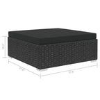 vidaXL Patio Furniture Set 4 Piece Patio Sectional Sofa with Table Poly Rattan - Gray