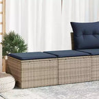 vidaXL Patio Sofa Set with Cushions Sectional Stools 2 Piece Poly Rattan Acacia