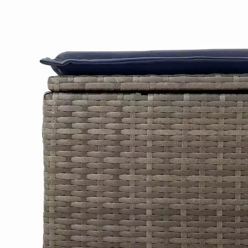 vidaXL Patio Sofa Set with Cushions Sectional Stools 2 Piece Poly Rattan Acacia