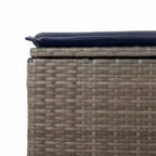 vidaXL Patio Sofa Set with Cushions Sectional Stools 2 Piece Poly Rattan Acacia