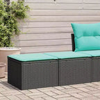 vidaXL Patio Sofa Set with Cushions Sectional Stools 2 Piece Poly Rattan Acacia