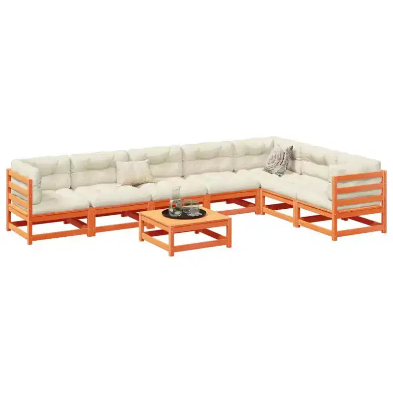 vidaXL Garden Sofa Set Solid Pine Wood Large Modular Outdoor Sectional - Natural Pine Without Cushion
