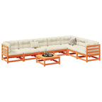 vidaXL Garden Sofa Set Solid Pine Wood Large Modular Outdoor Sectional - Natural Pine Without Cushion