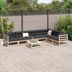 vidaXL Garden Sofa Set Solid Pine Wood Large Modular Outdoor Sectional - Natural Pine Without Cushion