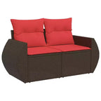 vidaXL Patio Sofa Set Black PE rattan Modular Garden Sofa Set