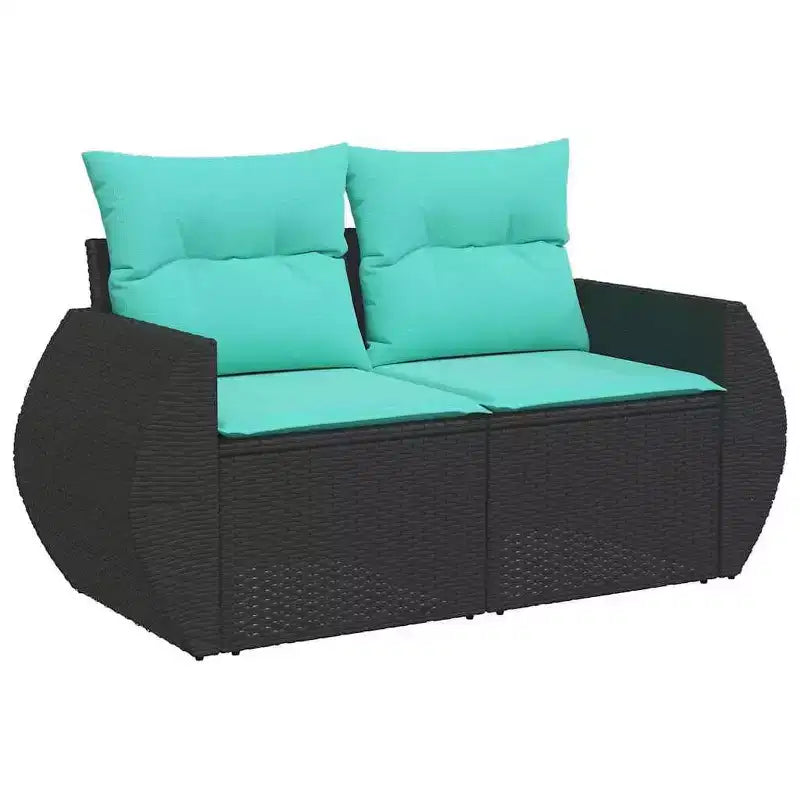 vidaXL Patio Sofa Set Black PE rattan Modular Garden Sofa Set