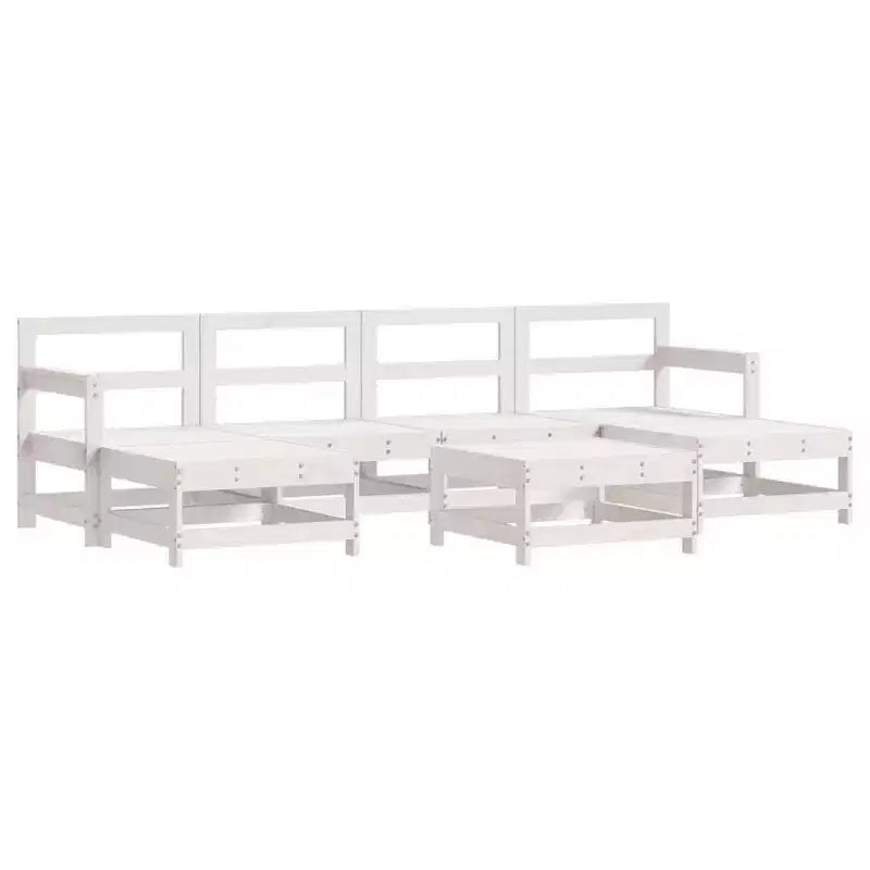 vidaXL Terraslounge set met kussens buitenset 7-delig massief hout