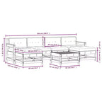 vidaXL Terraslounge set met kussens buitenset 7-delig massief hout
