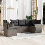 vidaXL 6 Piece Patio Sofa Set with Cushions Beige Poly Rattan
