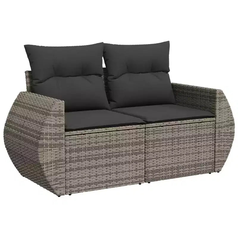 vidaXL 6 Piece Patio Sofa Set with Cushions Beige Poly Rattan