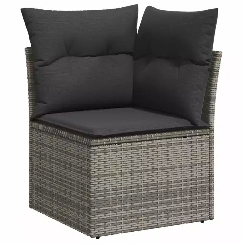 vidaXL 6 Piece Patio Sofa Set with Cushions Beige Poly Rattan
