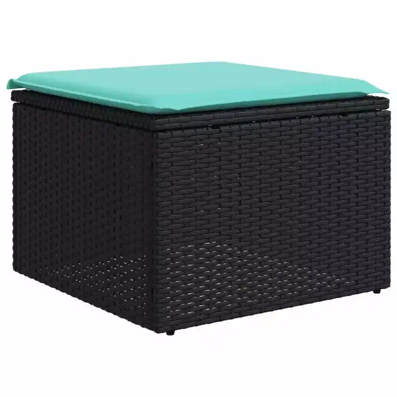 vidaXL 8 Piece Garden Sofa Set with Cushions Black Poly Rattan