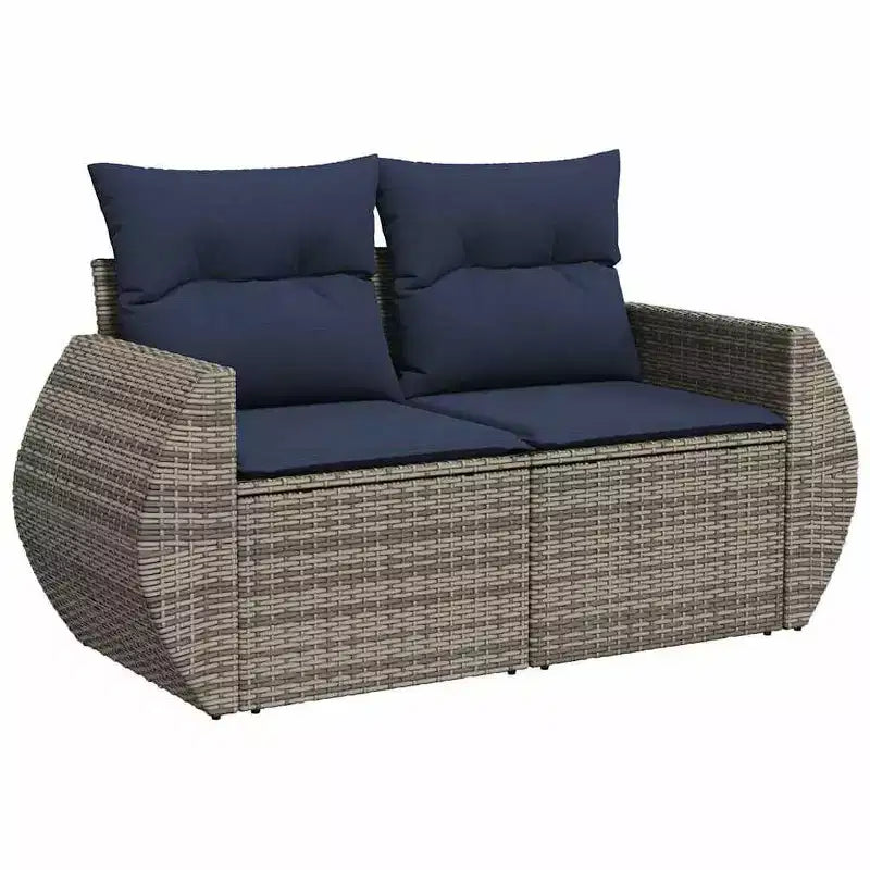 vidaXL 7 Piece Garden Sofa Set with Cushions Poly Rattan