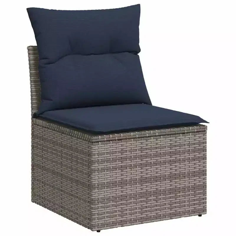 vidaXL 7 Piece Garden Sofa Set with Cushions Poly Rattan