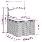 vidaXL 7 Piece Garden Sofa Set with Cushions Poly Rattan