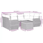 vidaXL 7 Piece Garden Sofa Set with Cushions Poly Rattan