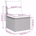vidaXL 7 Piece Garden Sofa Set with Cushions Poly Rattan