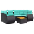 vidaXL 7 Piece Garden Sofa Set with Cushions Poly Rattan