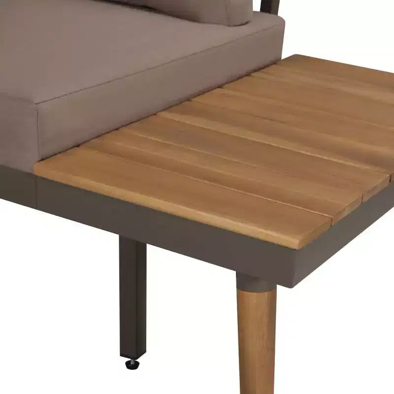 vidaXL 4-delige loungeset voor buiten met kussens, massief acaciahout, bruin