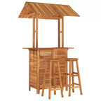 vidaXL Patio Bar Set Garden Outdoor Balcony Table and Chair Solid Wood Acacia