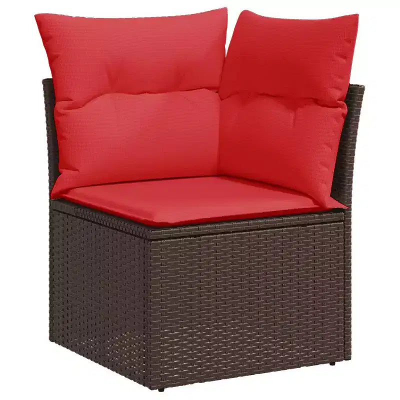 vidaXL 6 Piece Garden Sofa Set with Cushions Poly Rattan