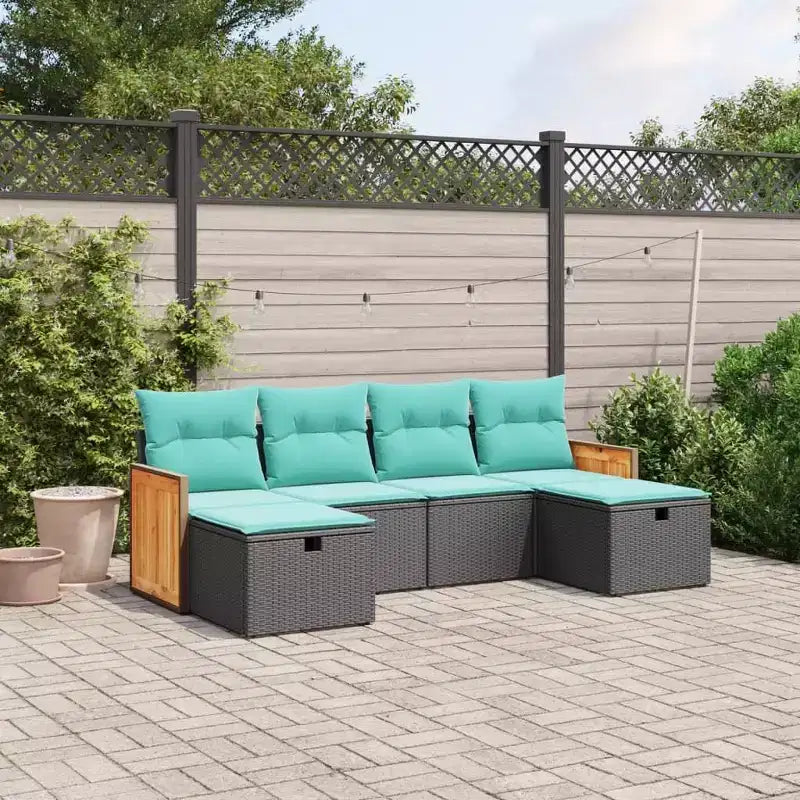 vidaXL tuinbankstel van PE-polyrotan, gepoedercoat staal