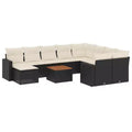 vidaXL Patio Sofa Set with Cushions Outdoor Furniture 11 Piece Poly Rattan