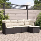 vidaXL 5 Piece Patio Sofa Set with Cushions Poly Rattan, Modular Outdoor Sectional, Multiple Colors and Models