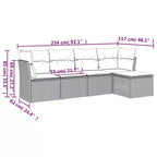 vidaXL 5 Piece Patio Sofa Set with Cushions Poly Rattan, Modular Outdoor Sectional, Multiple Colors and Models