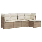 vidaXL 5 Piece Patio Sofa Set with Cushions Poly Rattan, Modular Outdoor Sectional, Multiple Colors and Models