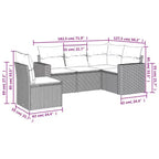 vidaXL 5 Piece Patio Sofa Set with Cushions Poly Rattan, Modular Outdoor Sectional, Multiple Colors/Models